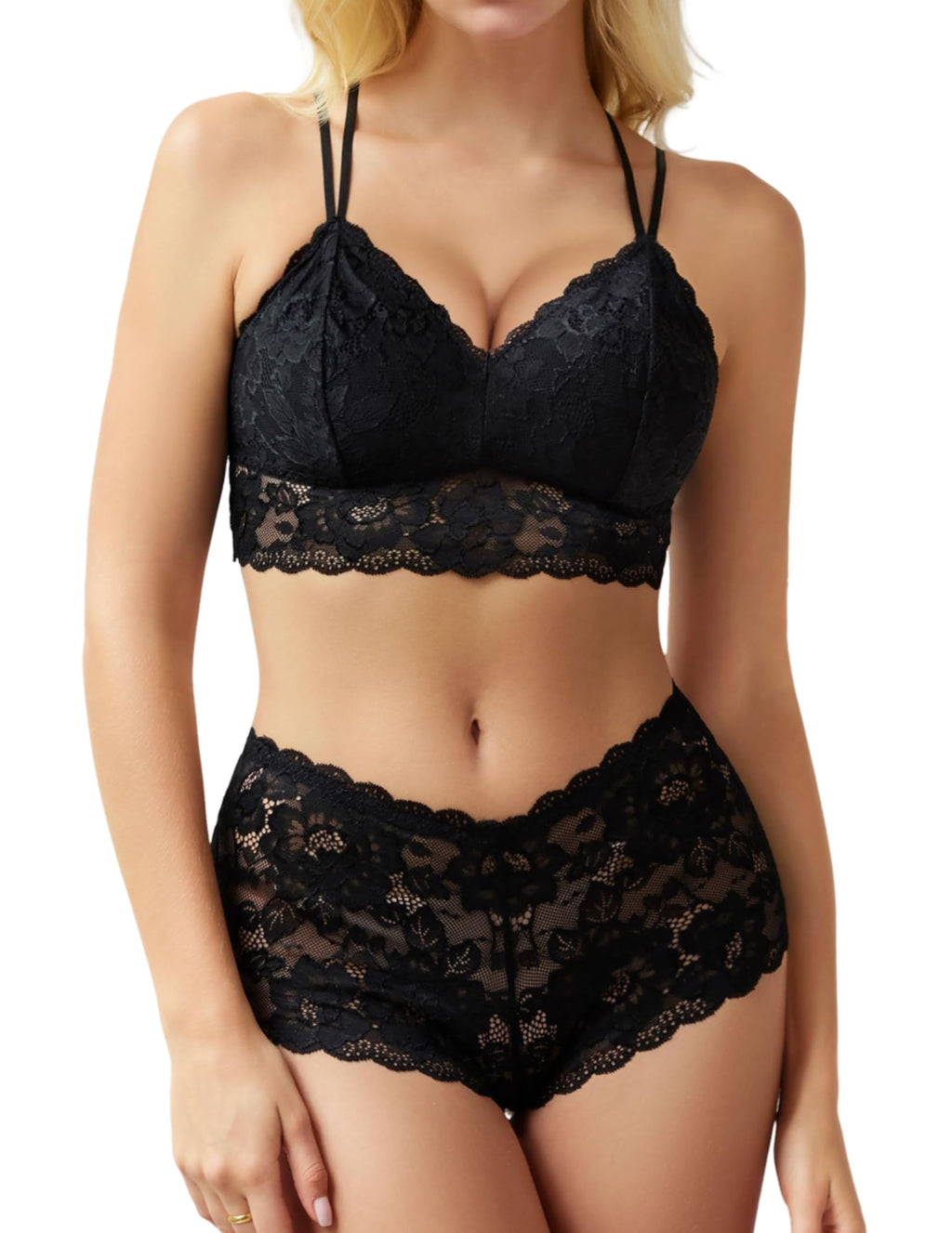The Petal Set — Floral Lace Bralette & Panty Lingerie Set