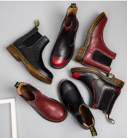 The Heritage Martin Boot — Cowhide Leather, Block Heel