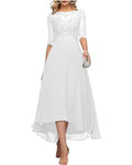 White Lace Formal Evening Gown