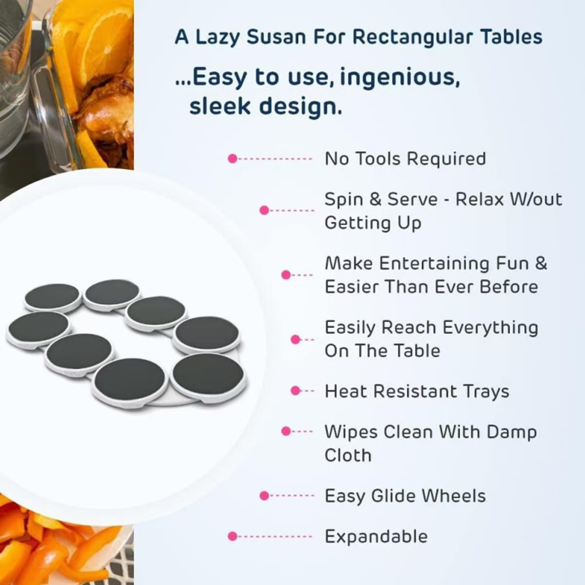 The EasyTurn Lazy Susan — 360-Degree Rotating Dining Rack