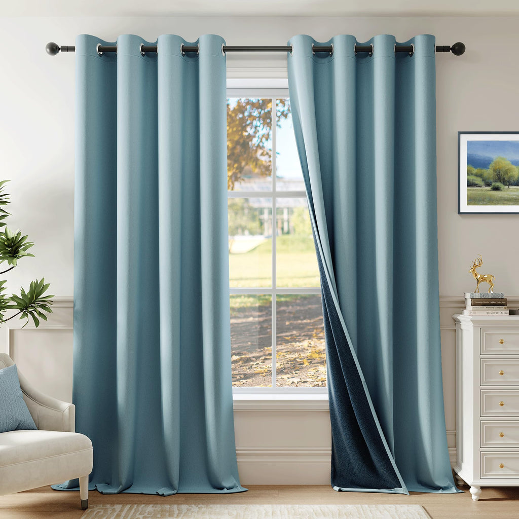The Sanctuary Curtains — 100% Blackout Thermal Drapes, 84 Inch
