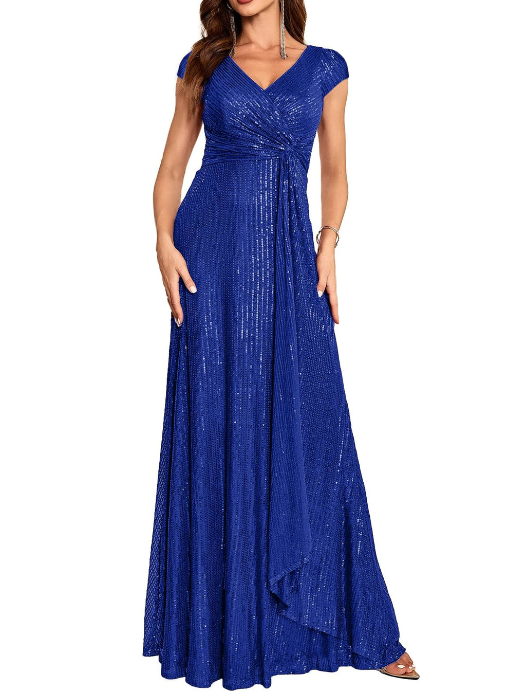 Royal Blue Sequin Evening Gown